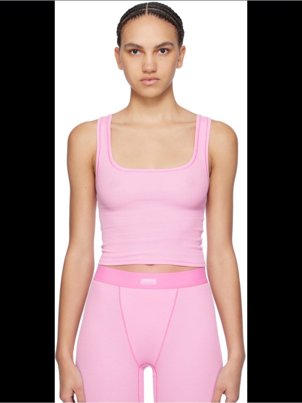 SKIMS bubble gum pink tank top